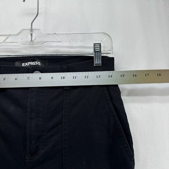 Express Jeans Womens Size 4 Stretch Cropped Straight High Washed Denim Black - Picture 10 of 12